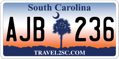 SC license plate AJB236