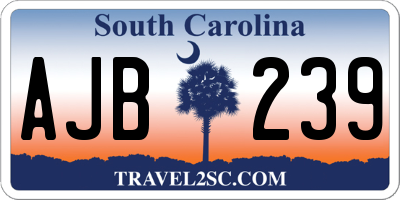 SC license plate AJB239