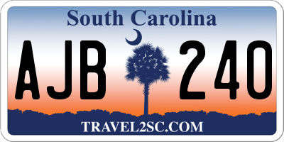 SC license plate AJB240
