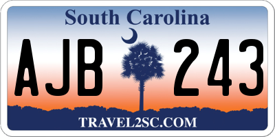 SC license plate AJB243