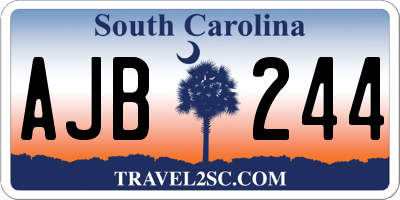 SC license plate AJB244