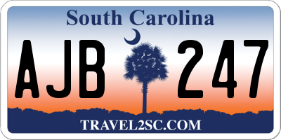 SC license plate AJB247