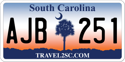 SC license plate AJB251