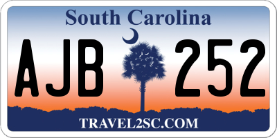 SC license plate AJB252