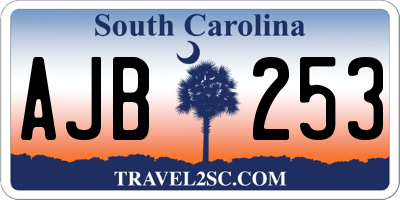SC license plate AJB253