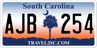 SC license plate AJB254