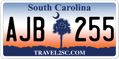 SC license plate AJB255