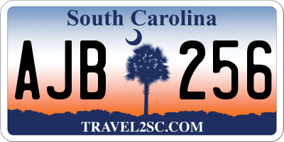 SC license plate AJB256
