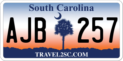 SC license plate AJB257