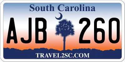 SC license plate AJB260