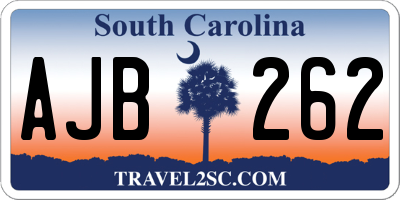 SC license plate AJB262