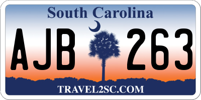 SC license plate AJB263
