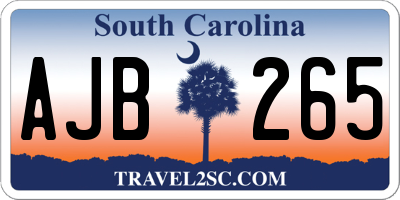 SC license plate AJB265