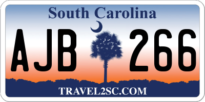 SC license plate AJB266