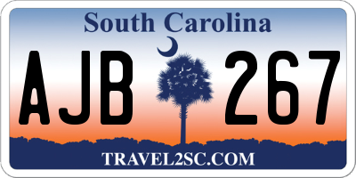 SC license plate AJB267