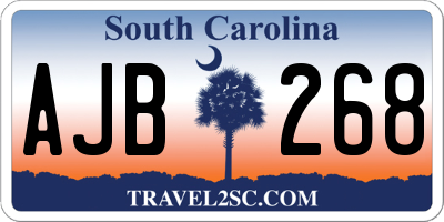 SC license plate AJB268