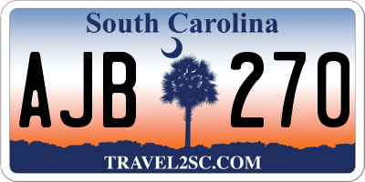 SC license plate AJB270