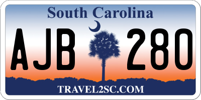 SC license plate AJB280