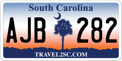 SC license plate AJB282