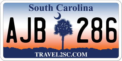 SC license plate AJB286