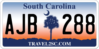 SC license plate AJB288