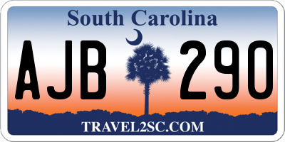 SC license plate AJB290