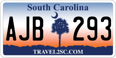 SC license plate AJB293