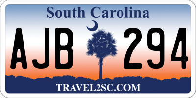 SC license plate AJB294