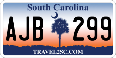 SC license plate AJB299