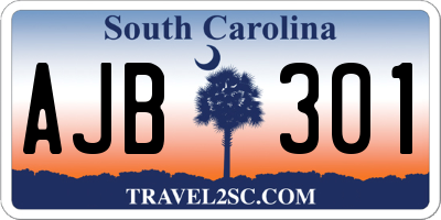 SC license plate AJB301