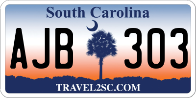 SC license plate AJB303