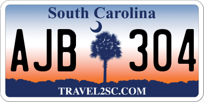SC license plate AJB304