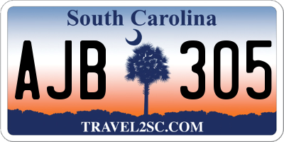SC license plate AJB305