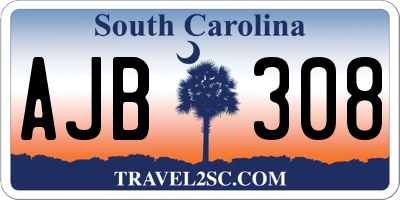 SC license plate AJB308