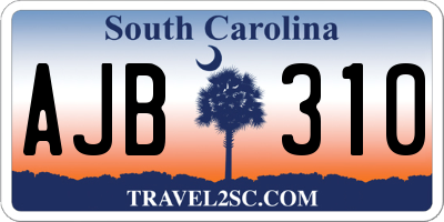 SC license plate AJB310