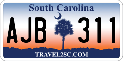 SC license plate AJB311
