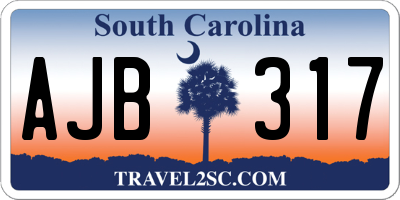 SC license plate AJB317