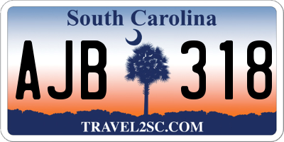 SC license plate AJB318