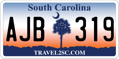 SC license plate AJB319