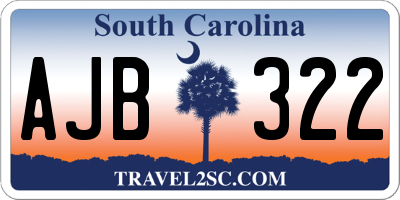 SC license plate AJB322