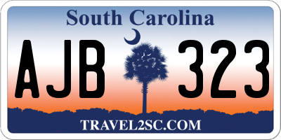 SC license plate AJB323