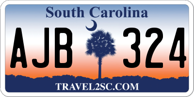 SC license plate AJB324