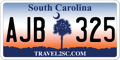 SC license plate AJB325