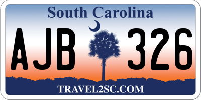 SC license plate AJB326