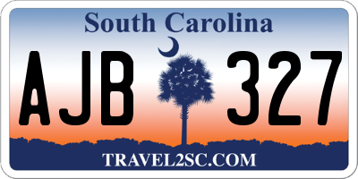SC license plate AJB327