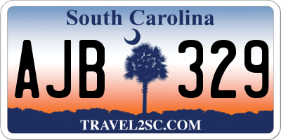 SC license plate AJB329