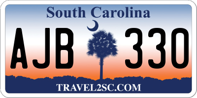 SC license plate AJB330