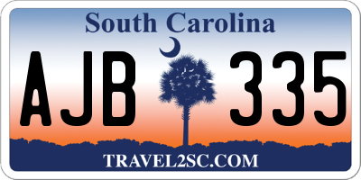 SC license plate AJB335