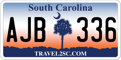 SC license plate AJB336