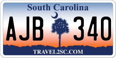 SC license plate AJB340